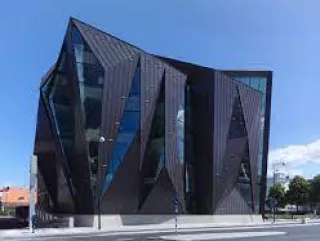 WMU building, black angular architecture, modern addition